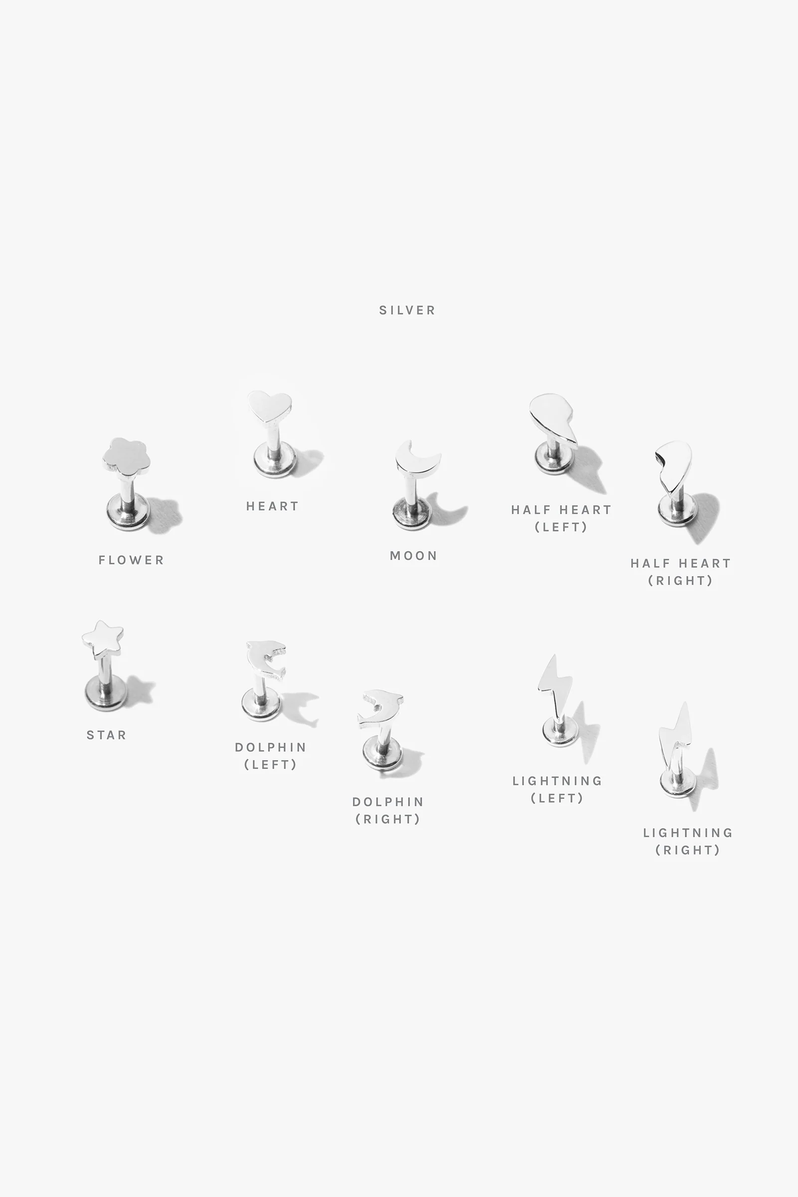 Heart Threaded Flat Back Stud (Single) - Image 17
