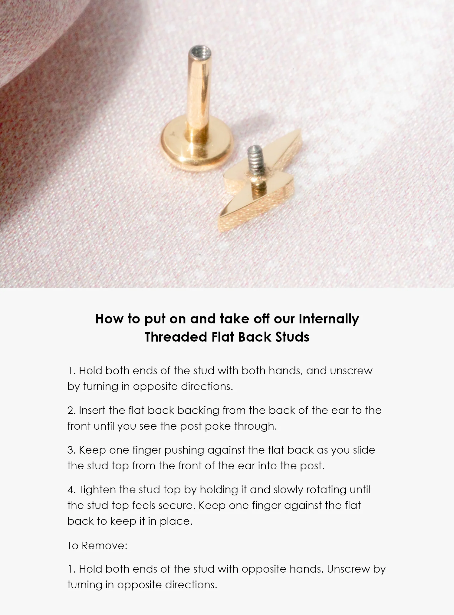 Lightning Threaded Flat Back Stud (Left Single) - Image 3